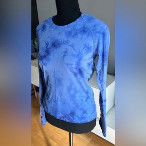 Lululemon Swiftly Long Sleeve Race Length 2.0 Blue Marble Dye